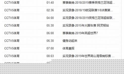 中央电视台5套节目表
